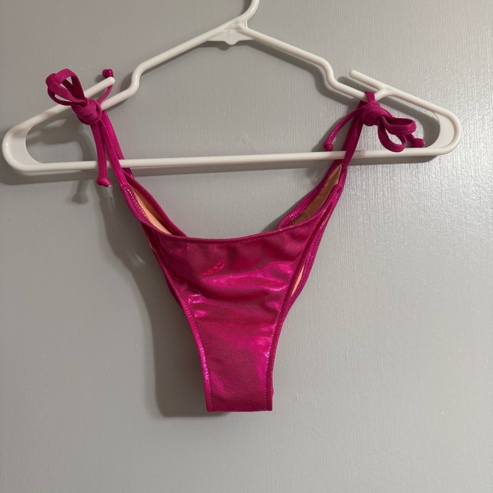 Doll Hot Pink Shimmery Bikini Bottom‎ Swimwear Size Small